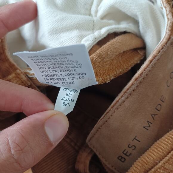 Best Made Co. Corduroy Pants Mens 28x30 Tan Brown Straight Leg Chino Preppy - Picture 8 of 10